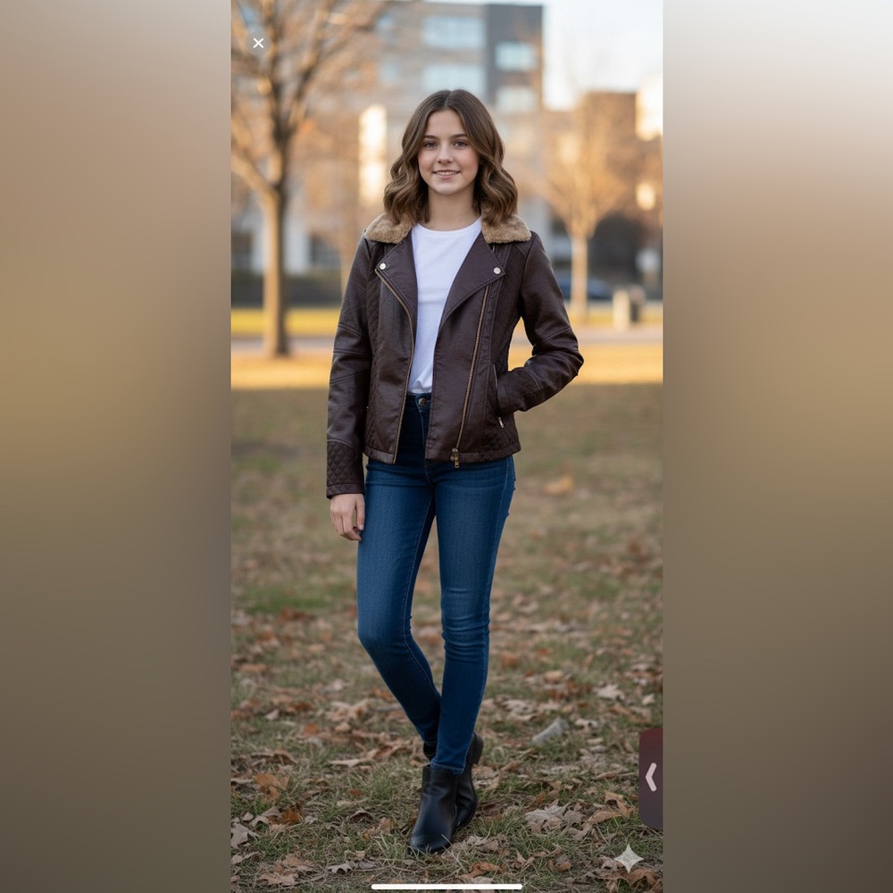 new brown jacket  Jessica Simpson